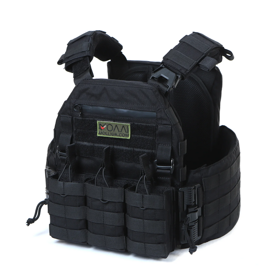 Kamizelka Czarna Plate Carrier z funkcją szybkiego zrzutu