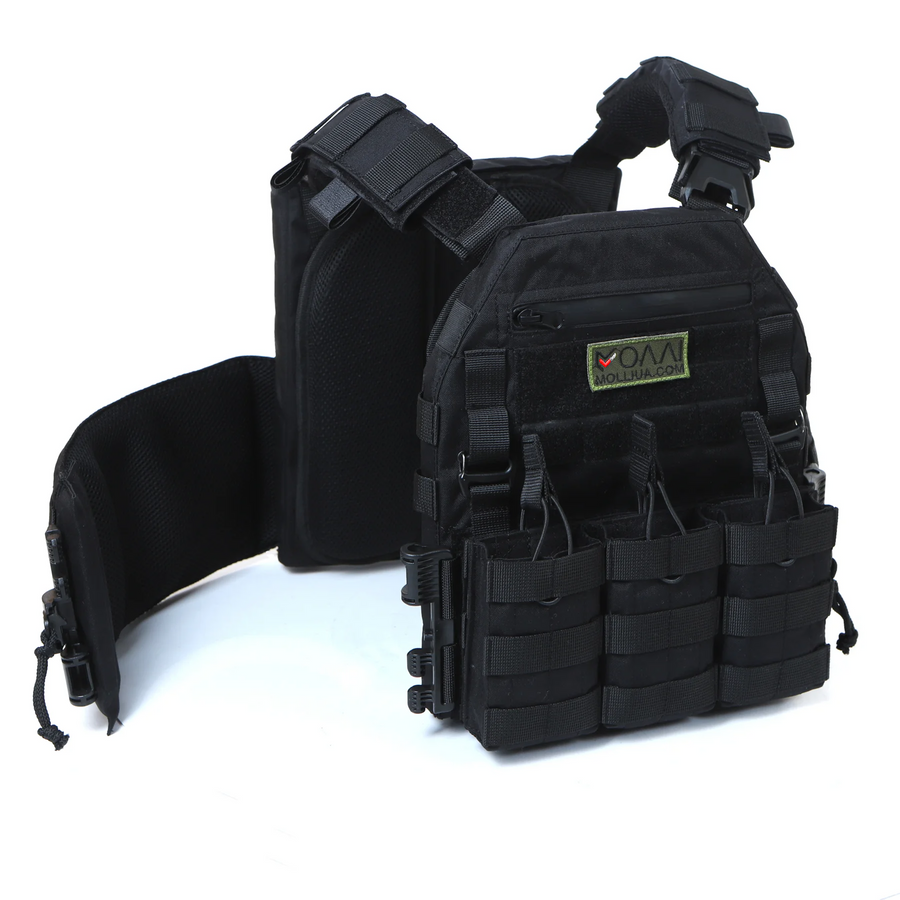 Kamizelka Czarna Plate Carrier z funkcją szybkiego zrzutu