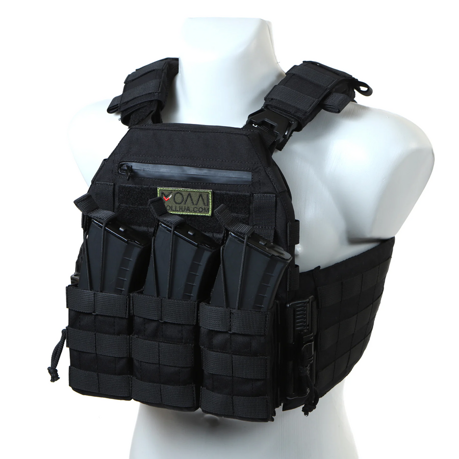 Kamizelka Czarna Plate Carrier z funkcją szybkiego zrzutu